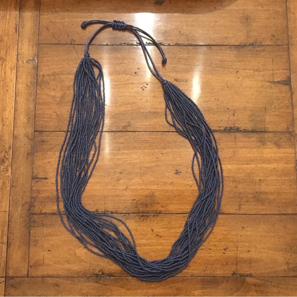 J. Jill Multi-Strand Navy Seed Bead Necklace